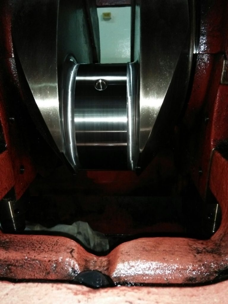 Crank pin after grinding and polishing