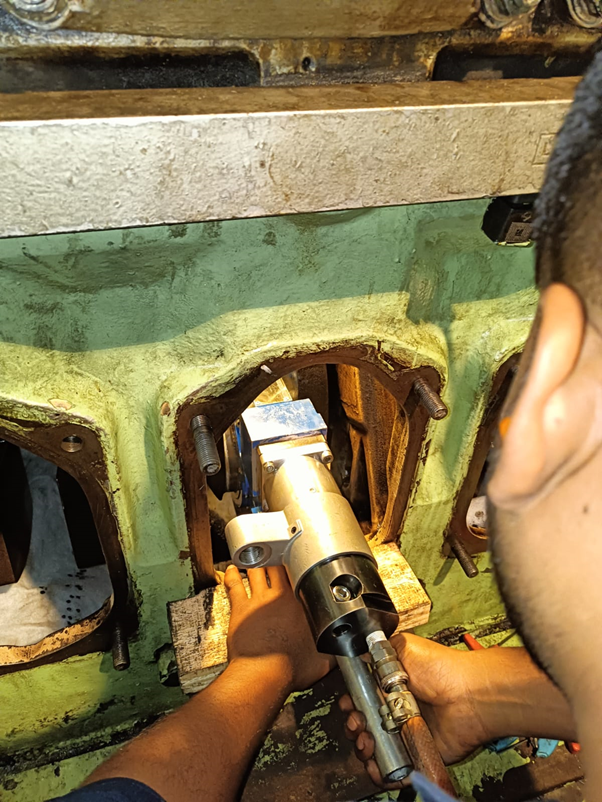 Damaged Crankshaft Repair In Progress