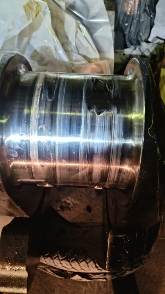 Damaged Crankpin Before Repairs